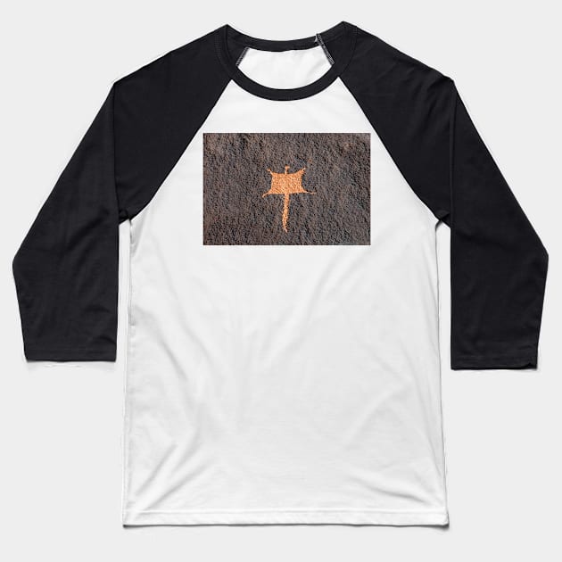 Flying Squirrel rock art Baseball T-Shirt by dltphoto